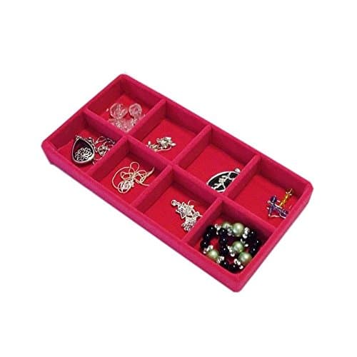 Rose Ring Necklace Compartment Velvet Holder 2 Pcs Fit For Necklace, Pendants,rings,bangle,bracelet,ect.jewelry Display Tray