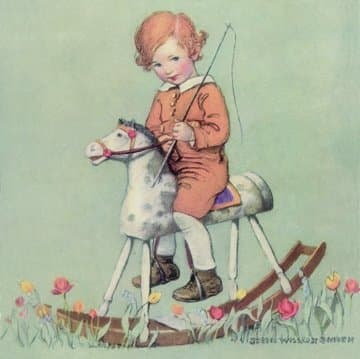 TJ Whitney Jessie Willcox Smith Greeting Cards: Boy on Rocking Horse (Set of 6)