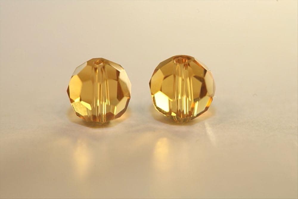 Adabele 200pcs Austrian 6mm Faceted Round Crystal Beads Amber Yellow Compatible with 5000 Swarovski Crystals Preciosa SS2R-607