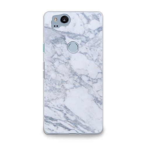 CasesByLorraine Compatible with Google Pixel 2 Case, Gray Marble Print Pattern Flexible TPU Soft Gel Protective Cover for Google Pixel 2 5.0" (2017)