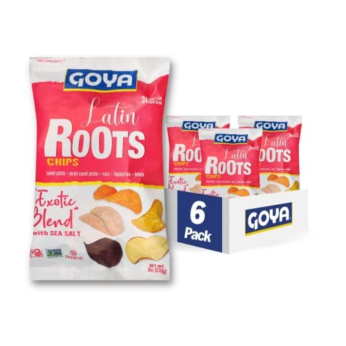 Goya Exotic Blend With Sea Salt Latin Roots Chips, 6 Ounce (Pack of 6)