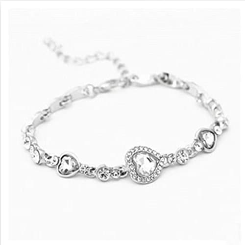 Zhejia Charming Women's Austrian Crystal Titanic Inspired Heart of Ocean Bangle Bracelet