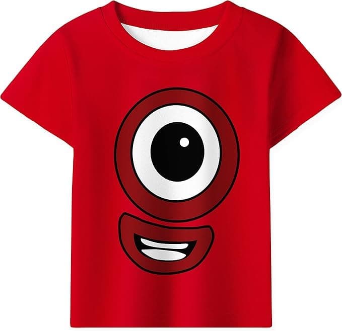 DifforeverKid Numbers Shirt Tee Cartoon Daily Playwear Causal Wear Outfits 3-8 T
