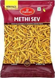 Haldiram's Methi sev | 200g (Pack of 2) | Popular Indian Savouries | Treat for Every Occasions | Crispy and Crunchy | Authentic Taste
