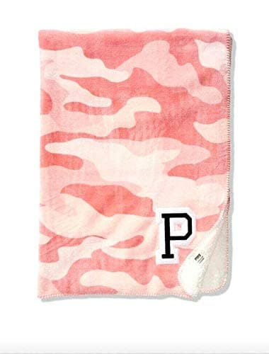 Victorias Secret Pink Multicolor Camou Sherpa Blanket