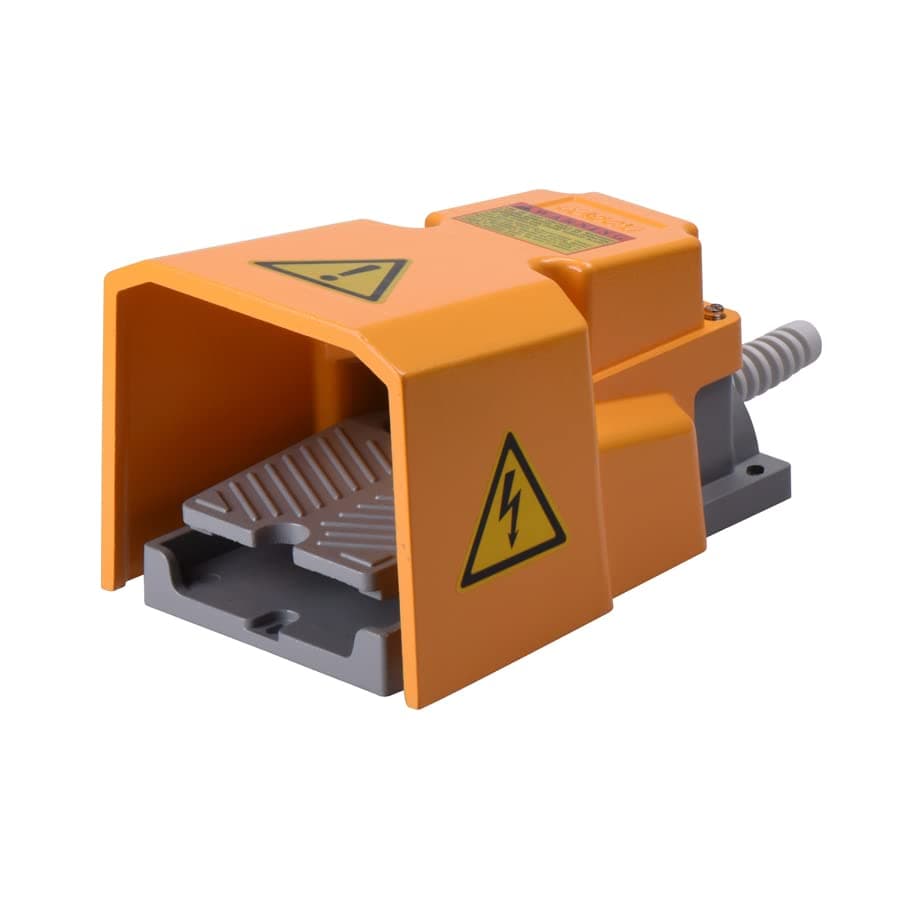 KACONHRF-HD3NX, 4 Pounds Sturdy Foot Switch, Momentary, Aluminum Die-Casting Housing, Full Foot Guard, Yellow, IP54, 1NO 1NC, 15A 250VAC