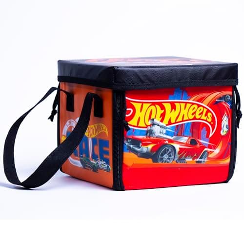 Hot Wheels Tara Toys Ramp It Up ZipBin Storage Box, Holds 300 Toy Cars, Includes Playmat and 2 Fold-out Ramps, Ages 3+