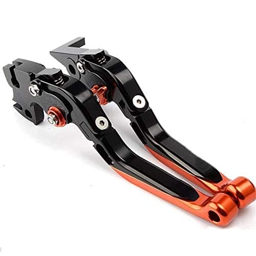 Orange Motorcycle CNC Aliminum Adjustable Folding Extendable Brake Clutch Levers Fit for 125 200 390
