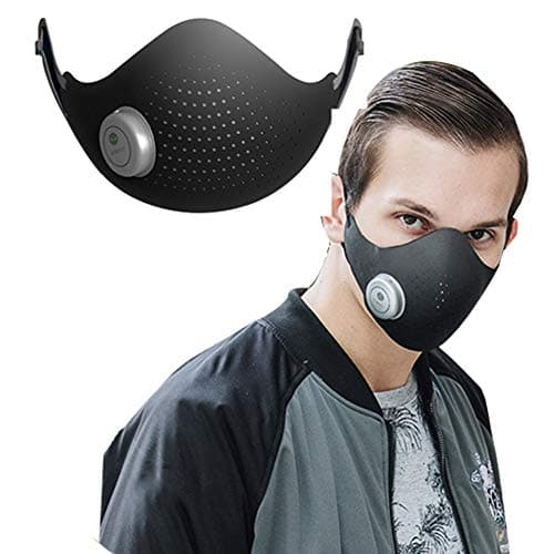 Smart Electric Negative ion Air Facial Protector Shield Black Anti Dust Reusable Activated Carbon Protective Filter, Breathable Washable Anti-Pollution Face Guard