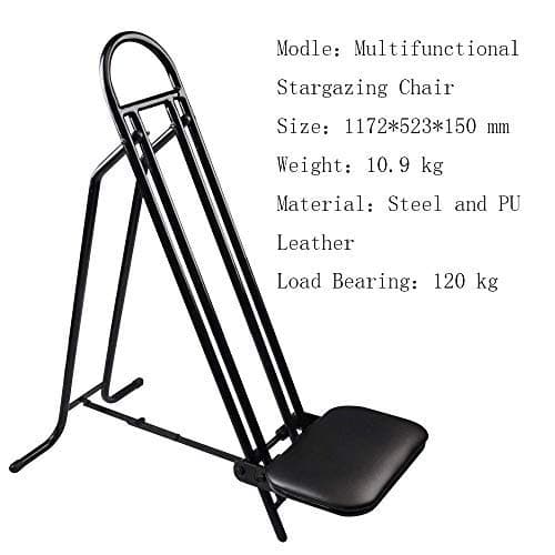 DoubleSun Star-Bound Astronomy Viewing Chair-300 lb. Capacity, 24lb Weight, Adjustable Steel Black Chair