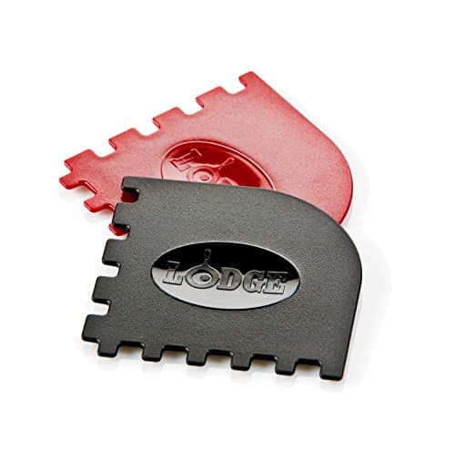 LodgeSCRAPERGPK Durable Grill Pan Scrapers, Red and Black, 8.25 x 4.625 x.5, 2 Count (Pack of 1)