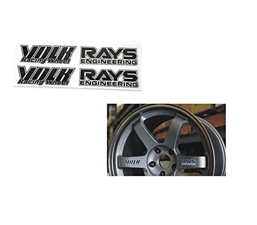 Set of 4 Black Rays Volk Racing Wheel Stickers Decals Vinyls Not Work Rota JDM