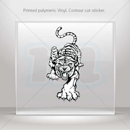 Decals Stickers White Tiger car helmet window Boat jet-ski Garage door 6 X 3 Inches Vinyl color print 0600 W8385