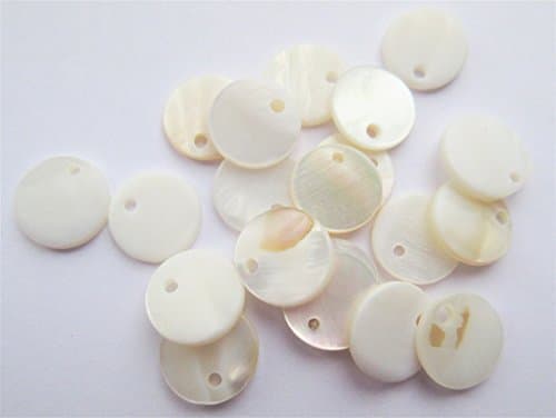 20 x Mother of Pearl White SEA Shell DISC Seashell Charms Pendants Beads