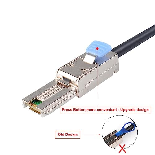 Heretom 2PCS Mini-SAS SFF-8088 26P to 4 X SAS SFF-8482 29 Pin with Power Cable 1 Meter 3.3FT
