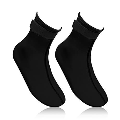 RTDEP Neoprene Socks - 3MM Water Resistant Diving & Snorkeling Socks for Beach, Swim & Boarding (Black, L)
