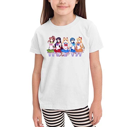 Kemeicle Children Newest Sailor Moon Silhouette Little Girls&Boys Short Sleeve Tee Shirt White