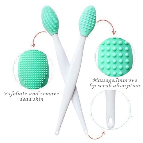 RuBeauty Double-Sided Silicone Exfoliating Lip Brush (2 Pieces)
