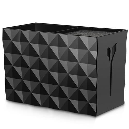 Double Case Salon Shears Rack for Hair Stylist, Scissors Container for Pet Grooming, Hair Cutting Organizer, Storage Box for Combs Clips Brushes- Save Space - Easy Access to Accessories (Black)