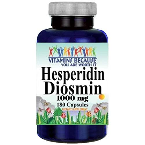 Hesperidin Diosmin 180 Capsules 50mg/450mg - (Non-GMO, Gluten Free) Promotes Lymphatic Drainage & Supports Circulation - Made in USA - Vitamins Because