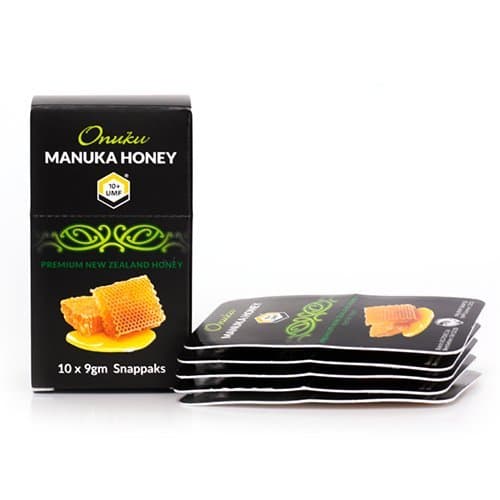 Onuku Premium New Zealand Manuka Honey UMF 10+ (MGO 264) 9g Snappacks (Box of 10)