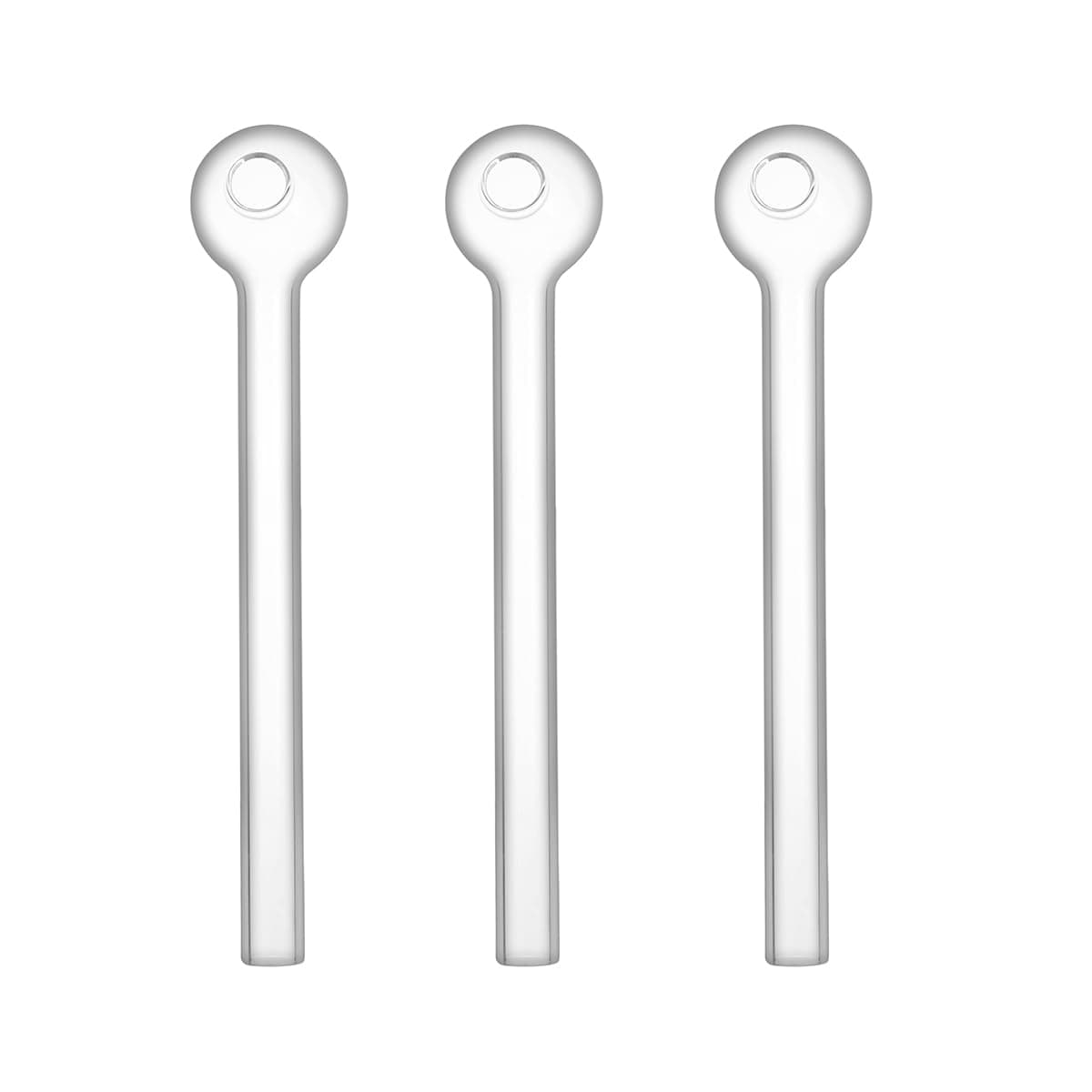 Pure Glass Oil Burning Pipe, 13CM, Borosilicate Glass, Pack of 3