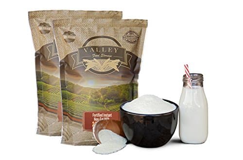 Valley Food Storage Freeze Dried Fortified Instant Non Fat Milk (Pack of 2) - Healthy, Pure Dairy - Perfect for Camping, Cooking, Emergency Preparedness (7 Cups)