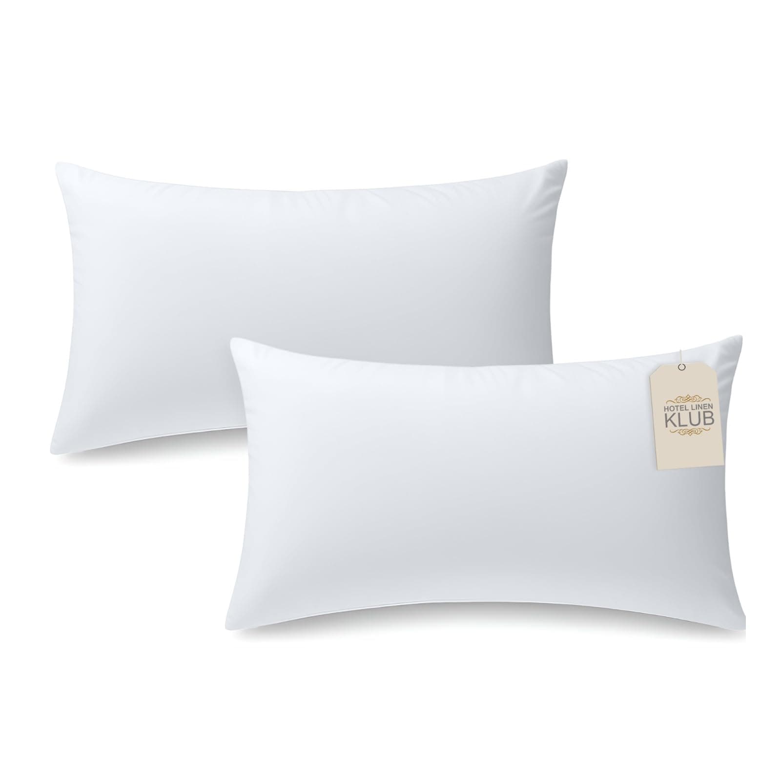 Hotel Linen Klub Cushion Filler 2-Piece Set - Crafted with Supersoft Microfiber Fabric, 280 Grams of Plush Filling for Ultimate Comfort for Decorative and Supportive Use, Size: 30 x 50 cm, White