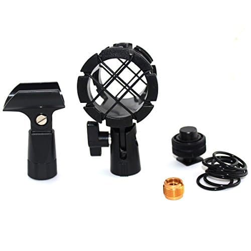 FOITECH(tm 5-in-1 Kit Camera Microphone Shockmount Holder Clip + Hot Shoe Mount + Small Clip+Adapter
