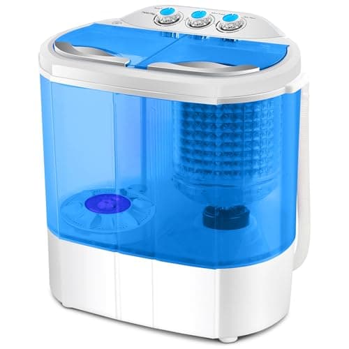 Display4top Electric Mini Portable Compact 3.6KG Capacity Washer Washing Machine Spin Dryer Laundry(Blue)