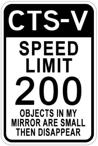 Metal Signs Cadillac Cts-V Speed Limit Sign - 8x12 inch