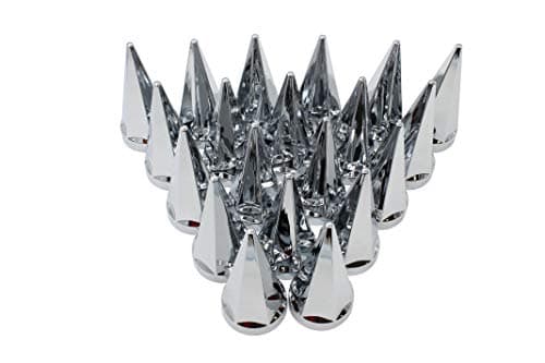 33mm Lug Nut Covers Chrome Pyramid Hex Style Screw On Peterbilt Kenworth Truck Trailer - 20 Count Pack