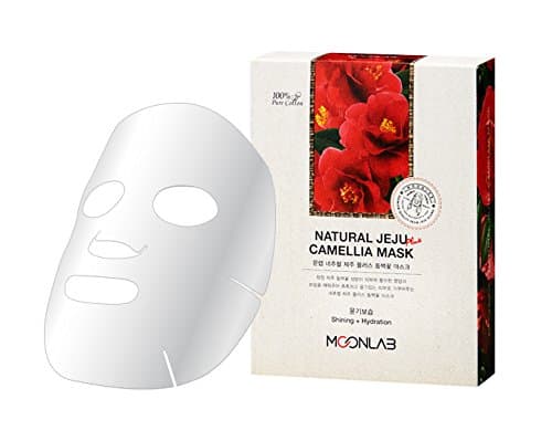 [MOONLAB] NATURAL JEJU PLUS CAMELLIA SHEET MASK – Revitalizes Your Skin With Jeju Camellia Flower Extract and Camellia Seed Oil, 100% Pure Cotton Sheet, 22ml Pack of 10pcs