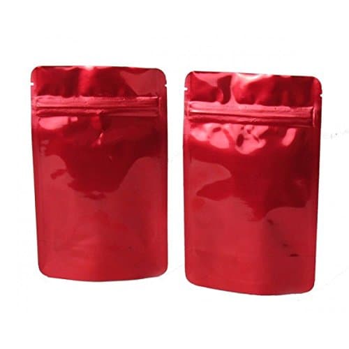 1000 - Stand Up Pouch 4" X 6.41" X 2.25" RED/RED w/zipper