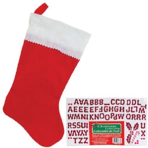 Customizable Red Felt Stocking Kits, 17" with Heat Transfer Letters) by Greenbrier