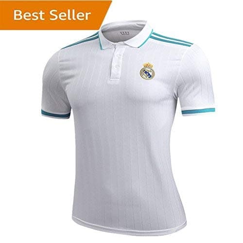 Real Madrid C Ronaldo Soccer Polo Tshirt Mens Organic Cotton Polo Shirts Blue Size L
