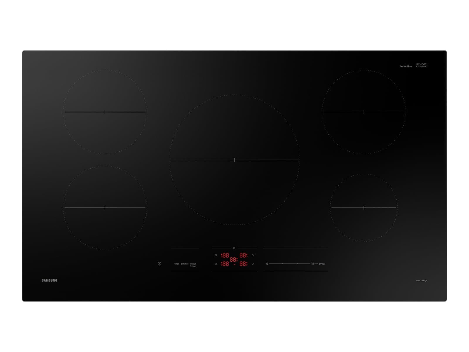 SAMSUNG 36" Built In Smart Induction Cooktop with Power Boost, Black, NZ36C3060UK/AA