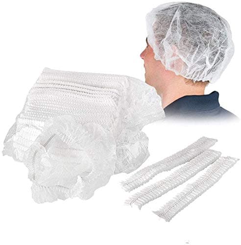100Pcs Disposable Shower Caps Non Woven Caps Stretchy Anti Dust Hat Medical Hair Cover for Medical, Labs, Nurse, Tattoo, Food Service,Hospital (White)