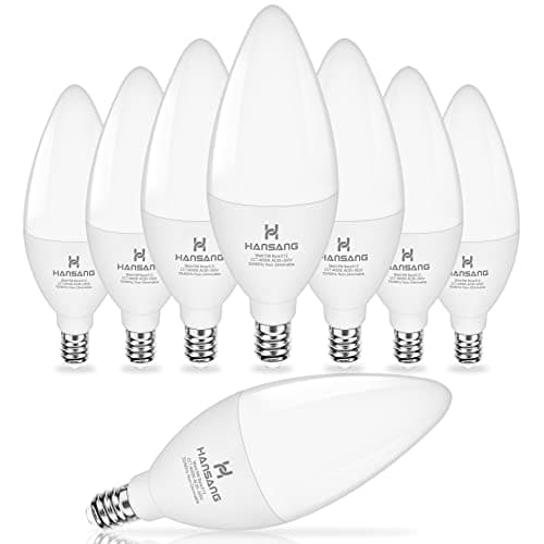 hansang LED E12 Chandelier Light Bulbs, Type B Light Bulbs 5W (60W Equivalent), Natural White 4000K Candelabra LED Light Bulbs, E12 Light Bulb 500LM, Non-Dimmable B11 Ceiling Fan Light Bulb, 8 Pack