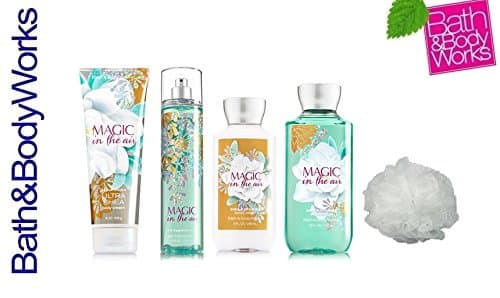 Bath & Body Works MAGIC IN THE AIR Deluxe Gift Set Lotion ~ Cream ~ Fragrance Mist ~ Shower Gel + & FREE Shower Sponge Lot of 5