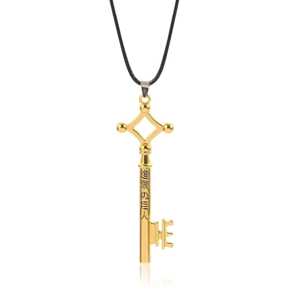 FunBoat AOT Eren Jaeger Key Necklace - Shingeki No Kyojin Anime Cosplay Keychain - Halloween Gifts for Kids Girls Teens Women Men