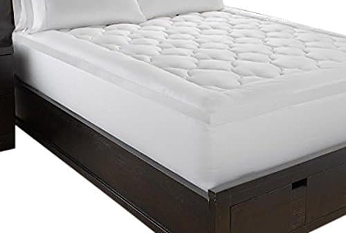 Ella Jayne Home Exquisite Hotel Collection Fluffy Clouds 100% Natural Cotton 300 Thread Count Double Cotton Satin Cover 100% Polyester Mattress Pad, California King Size