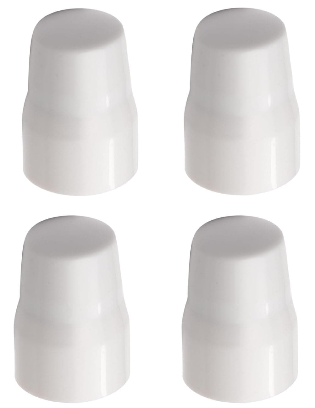 Merriway BH01946 (4 Pcs) Universal Push-Fit White Plastic Radiator Cap - Pack of 4 Pieces