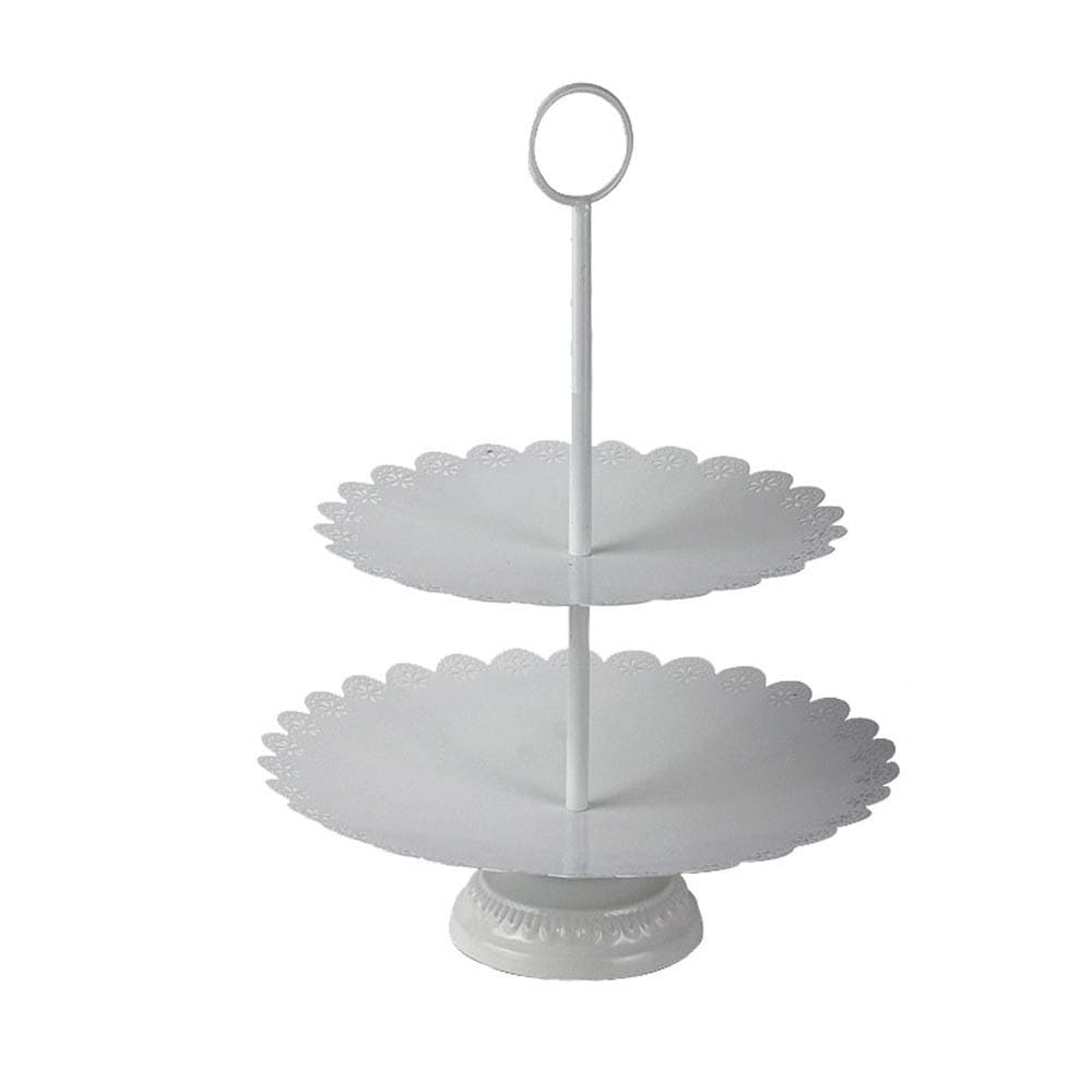 KMYX European Wrought Iron Three-Layer Fruit Plate Cake Stand Afternoon Tea Birthday Snack Plate Wedding Decoration Table Multi-Layer Fruit Plate Detachable Wedding Decoration (Size : S)