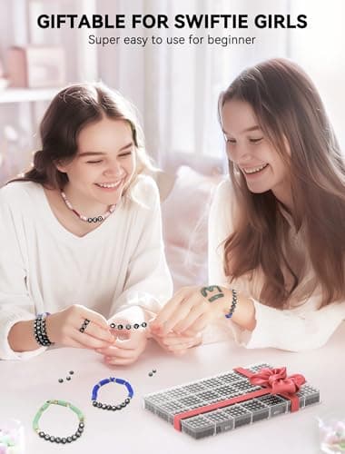 ARTDOT 1400 Pcs Letter Beads for TS Friendship Bracelet Making With Organiser, 28 Styles Alphabet Crafts for Swiftie Bracelets With Smiley Face and Heart, Preppy Teenage Girls Gifts