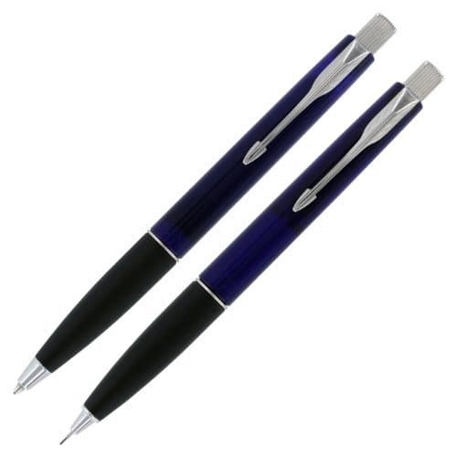 Parker Frontier Translucent Blue Ball Point Pen & Mechanical Pencil Set