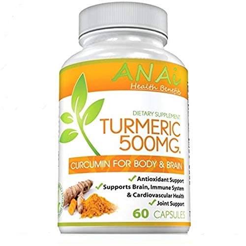 Turmeric Curcumin Capsules for Joint Pain Relief, Anti-Inflammatory, Antioxidant - 100% Natural High Potency & Full Absorption, 95% Curcuminoids 500mg Turmeric Supplement - 60 Capsules