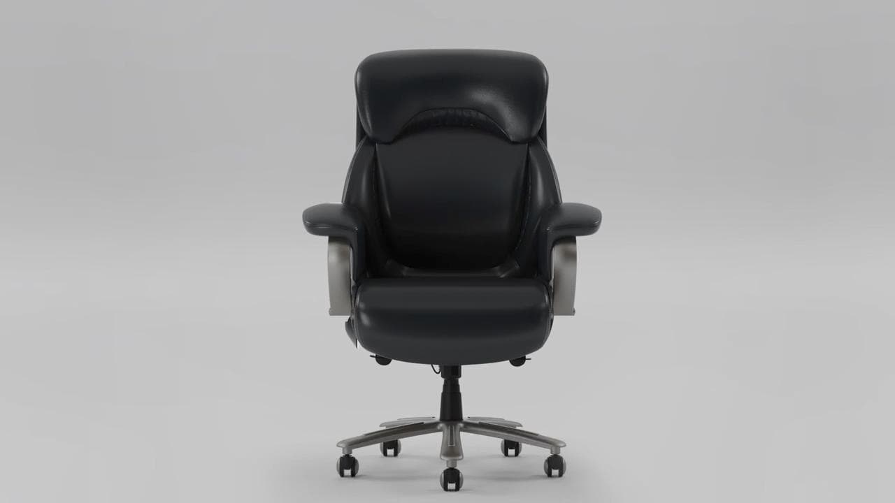 Big and Tall Office Chair 500lbs-Heavy Duty Ergonomic Computer Chair with Extra Wide Seat, High Back Executive Large Desk Chair with Thick Bonded Leather and Tilt Rock, Adjustable Lumbar Support-Brown