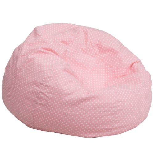 Oversized Bean Bag Chair in Light Pink Color with Dots
