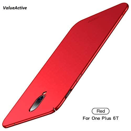 ValueActive Ultra-Slim Non-Slip Scratch Resistant All Sides Protection 360 Degree Lightweight Rubberised Matte Hard Back Case Cover for OnePlus 6T (Red)